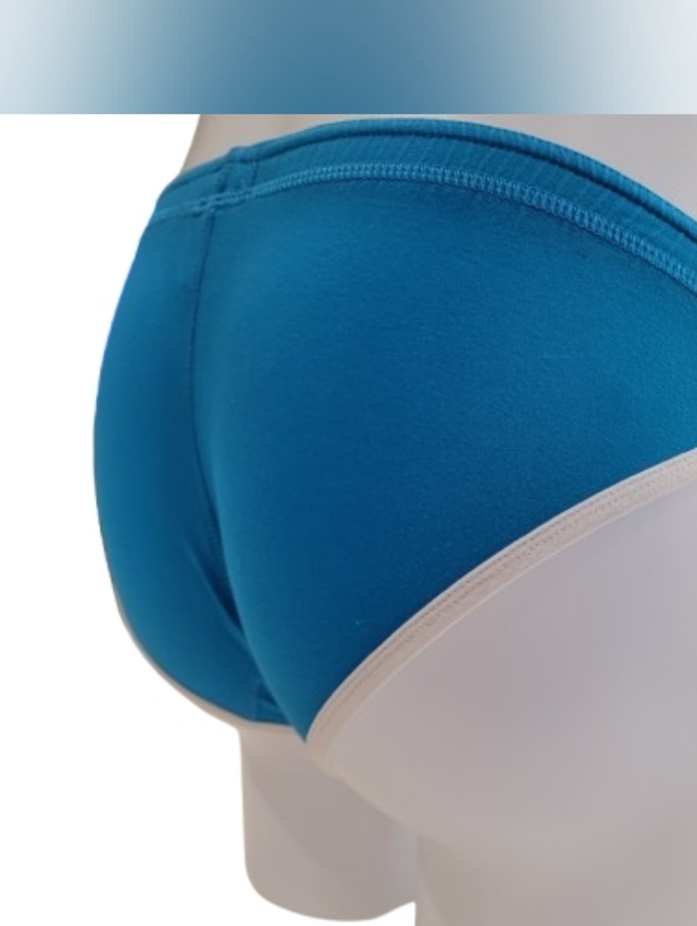 N-Haven Men’s Blue Swim Briefs with Contrast Trim Teal Small - Picture 5 of 10